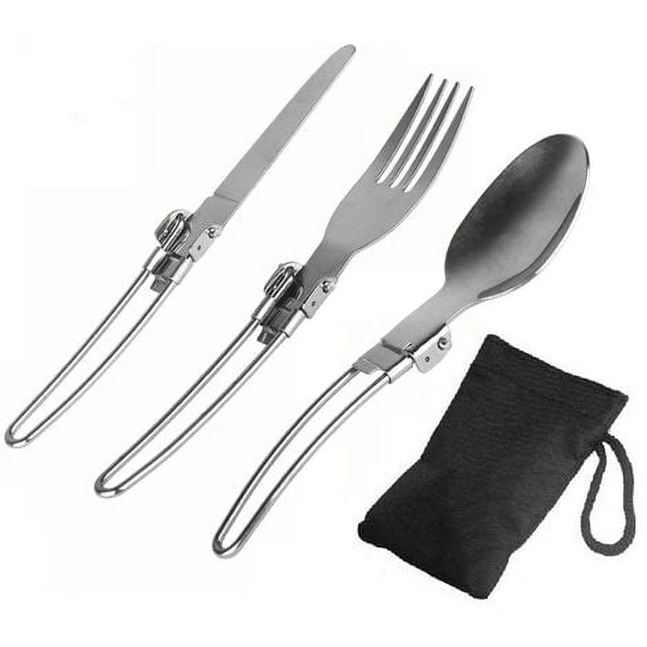 EcoNesxp Stainless steel knife, fork, spoon and nylon storage bag cutlery set UrbanMingle Camp