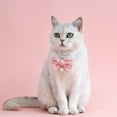 thumbnail image 6 of 1Pcs Cute Girl Cat Collar, Fancy Dog Pearl Necklace Collars Adjustable Pearl Dog Cats Collars with Big Bows for Small Dogs and Cats, Pink + White + Black, 6 of 6