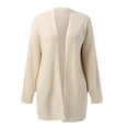 thumbnail image 4 of Vedolay Long Cardigans for Women Long Sleeve Button Down Sweater Knit Cardigan Beige,L, 4 of 5