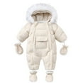 thumbnail image 2 of SILVERCELL Baby Girls Boys Winter Warm Zipper Snowsuit With Gloves & Footwear Kids Thicken Hooded Jumpsuit Romper Down Coat Outwear 0-2 Years, 2 of 9