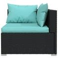 thumbnail image 4 of vidaXL Wicker Patio Furniture 3 Piece with Cushions Black Poly Rattan, 4 of 9