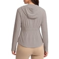thumbnail image 6 of Hurxie Womens Athletic Jacket Hoodie Zip Up Cropped Lightweight Jackets UPF 50+ Sun Protection Long Sleeve Workout Shirt Gray,S, 6 of 7