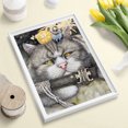 thumbnail image 4 of Cuadros Decorativos Lindo gato sable 5D DIY taladro redondo completo diamante pintura lienzo decoración manualidades Likrtyny embutido en tela, 4 of 9