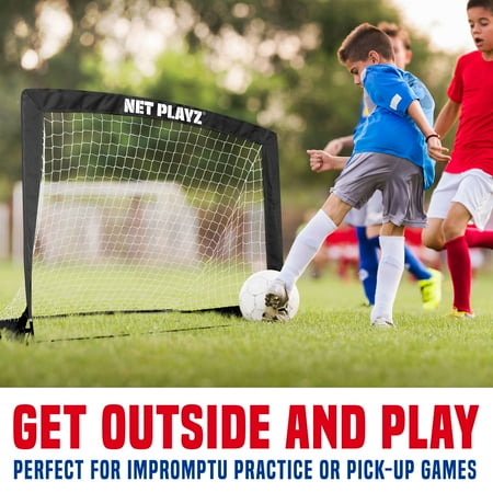Net Playz 4ftx3ft Easy Fold-Up Portable Training Soccer Goal (Set of 2)