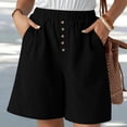 thumbnail image 2 of FNFYFH Clearance Womens Training Loose Fit Solid Color Summer Workout Shorts Breathable Gym Shorts，Black, 2 of 9