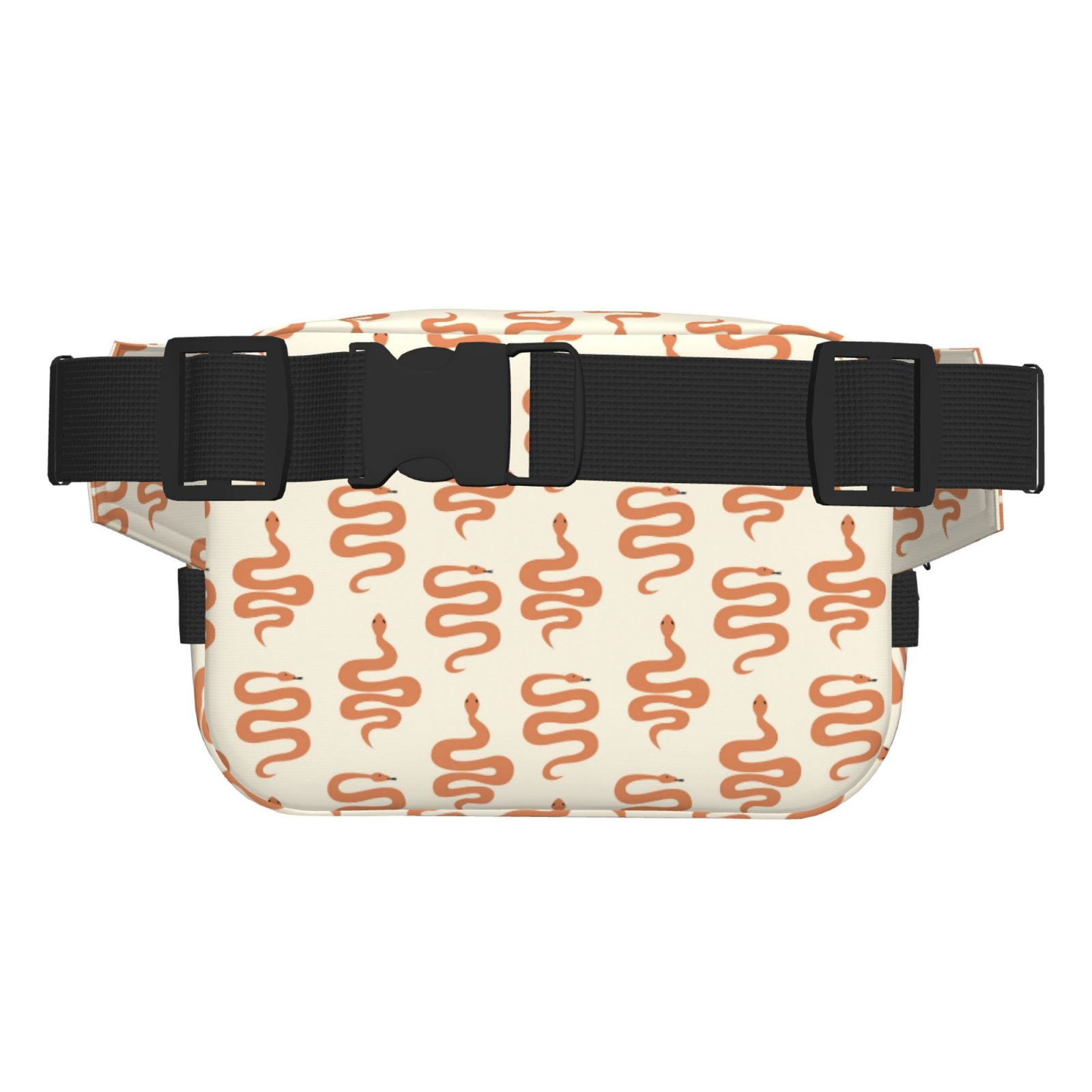Picia Hand Drawn Snake Print Square Double-Layer Waist Bag Mini Adjustable Waist Belt Bag Exercise Running Travel Hiking