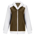 thumbnail image 4 of Wutalume Women Casual Travel Vacation Oversized Long Sleeve Jacket Zip Up Cowboy Casual Outfits Coat, Stylish and Comfortable Outerwear for Adventures,Army Green L, 4 of 5