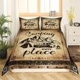 YST RV Queen Duvet Cover for Camper Bedding Set,Happy Camping Comforter