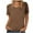 Brown, variant on fatyb Tops Summer for Women Short Sleeve Round Neck Knitted Tee Shirts Solid Color Womens Casual Blouses