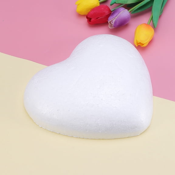 Supvox 1Pc White Modeling Heart for DIY Crafts Lightweight Foam Romantic Decor