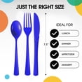thumbnail image 5 of Exquisite Heavyweight Royal Blue Plastic Forks, Spoons & Knives Assortment, Medium Size, 24 Count, 5 of 6