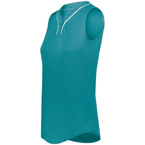 Augusta Sportswear  Ladies Cutter Plus Sleeveless Jersey, Teal & White - Extra Large