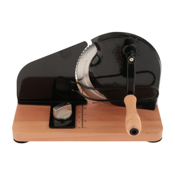 Cortadora de pan manual de ancho ajustable, ideal para hornear pan crujiente, con báscula. Negro