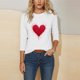 thumbnail image 4 of RKSTN Valentine's Day 3/4 Sleeve Tops for Women Oversized Crewneck Valentines Graphic Print Short Sleeve T Shirt Womens Casual Solid Round Neck Loose Comfy Three Quarter Sleeve Shirt Spring Clothes, 4 of 7