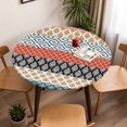 thumbnail image 5 of Boho Stripe Tribal Vintage Elastic Fitted Round Table Cover Bohemian Style Pattern Waterproof Outdoor Tablecloth for Holiday Party, Picnic, Patio & Dining Fits Tables Up to 55"-60", 5 of 8