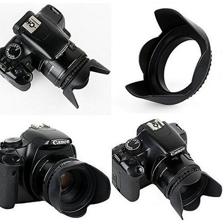 Pro Hard Lens Hood 58mm with Clamp Collar for Canon EOS Rebel T5i SL1 T6i T6s