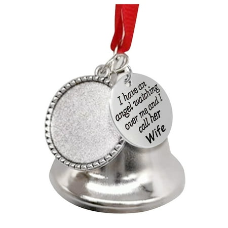 

Silver Bell Hangs Heat Transfer Photo Bell Pendant Christmas Bell Commemorative Relatives Ornament Christmas Commemorative Ornament Christmas Gift Acrylic Chandelier Crystals Garland Vintage Hand
