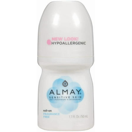 Almay Anti-Perspirant & Deodorant, Sensitive Skin, Roll-On, Fragrance Free 1.7 oz