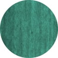 thumbnail image 1 of Ahgly Company Machine Washable Indoor Round Abstract Turquoise Blue Contemporary Area Rugs, 6' Round, 1 of 4