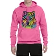 thumbnail image 3 of Colorful Majestic Neon Atric Wolf | Dean Russo Art Animal Lover Unisex Hoodie Sweatshirt, Neon Pink, XL, 3 of 5