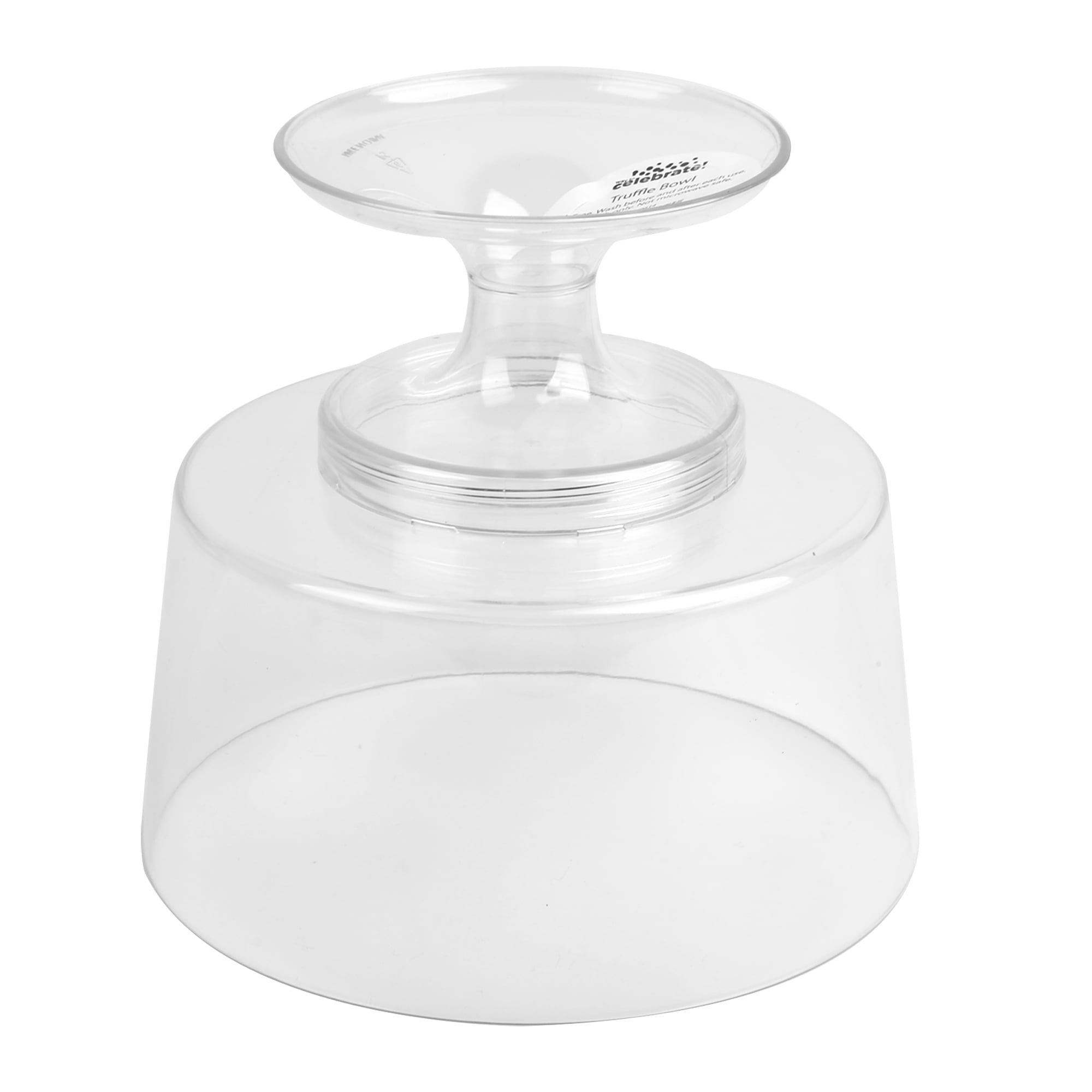 Way to Celebrate Clear Truffle Bowl-Elegant 7-inch Wide Dessert and Candy Serving Bowl, Plastic