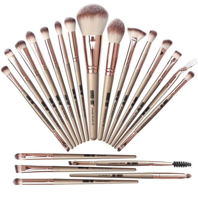 Set de Brochas de Maquillaje MAANGE Champán 20 Piezas Profesionales