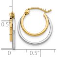 thumbnail image 5 of 14K Two-tone Polished Hinged Hoop Earrings (17x17), 5 of 6