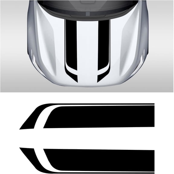 Chasenew Car Hood Decal Sticker, Automotive Side Body Stripe Graphics Racing Bumper Sticker, Universal Vehicle Skirt Roof Bonnet Vinyl Decal Exterior Decoration, Car Accessories (Black)