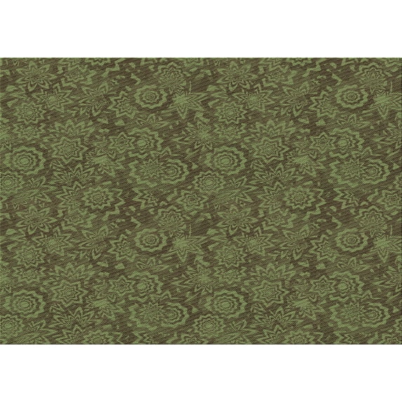 Ahgly Company Machine Washable Indoor Rectangle Transitional Olive Drab Green Area Rugs, 8' x 10'
