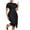 DT-Black, variant on Women's Short Sleeve Bodycon Dress-Knee-Length-Stretch Fabric-for Date Night/Party-Slim Fit