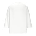 thumbnail image 6 of 3/4 Length Sleeve Womens Tops Spring Summer Casual Cotton Linen Lightweight Loose V Neck Boho T Shirts Blouse, 6 of 6