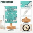 thumbnail image 3 of WOBOGO A Pattern with Cute Cartoon Unicorns Bedroom Table Lamp USB Power Connector Wooden Base Round Linen Shade For Living Room Desk, 3 of 7