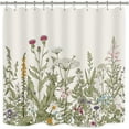 thumbnail image 3 of Small Stall Wildflower Farmhouse Half Shower Curtain  Inch Narrow Single Botanical Flower Floral Herbs Bathroom Windows Balconies Fabric Polyester Waterproof 12 Plastic Hooks, 3 of 7