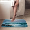thumbnail image 4 of 1pc Sea with Waves and Seagulls Absorbent Non-Slip Bathroom Thickened Flannel Rug Decor,Soft,Quick Drying,Suitable For Indoor/outdoor Use,Bathrooms,Bedrooms,Kitchens,Terrace,Laundry Rooms,16"x24", 4 of 9