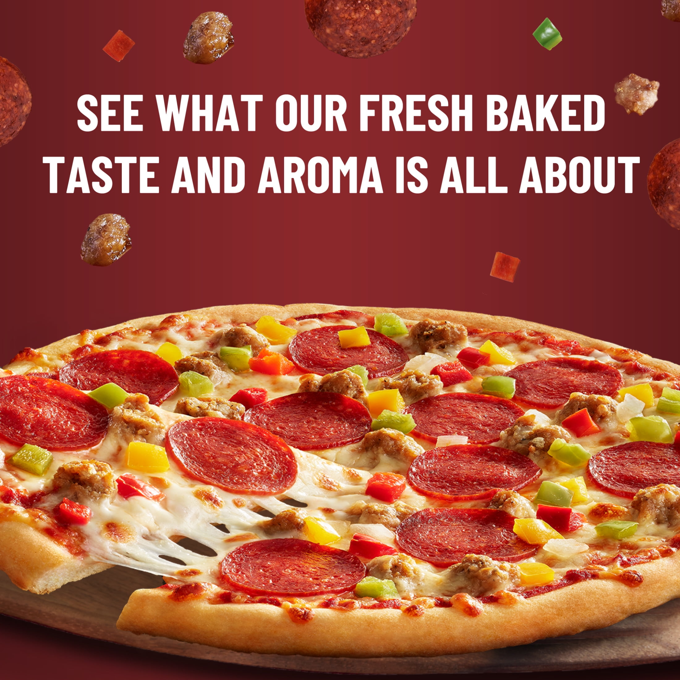 DiGiorno Frozen Pizza, Thin Crust Cheese, Veggie, and Meat Supreme Pizza, 19.1 oz (Frozen)