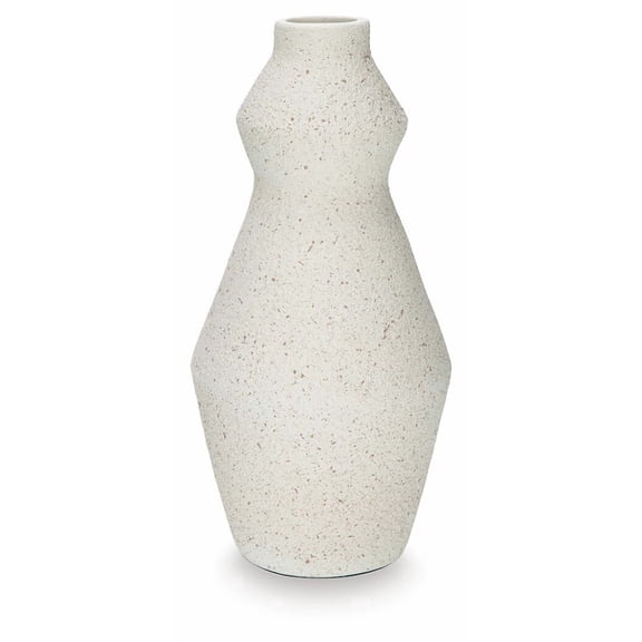 Signature Design by Ashley Dawthorne 13" Vase, Cream Speckled Terra Cotta