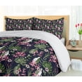 thumbnail image 5 of Ambesonne Hawaii Duvet Cover Set, Palm Leaves Flowers, 2-Calking, Olive Green Pale Pink, 5 of 7