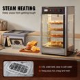 thumbnail image 4 of VEVOR Commercial Food Warmer Display for 14" Pizza, 4-Tier Pizza Warmer with Rotary Steam Heating, 86℉~185℉ Temperature Control and Temp Display, 25W Oven Light + Top LED for Pizza Shop, Restaurant, 4 of 9