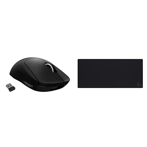 Logitech G Pro X Superlight Wireless Gaming Mouse + G840 XL Gaming Mouse Pad Bundle - Black