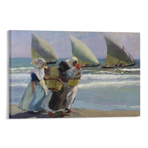 Joaquin Sorolla - Las Tres Velas Canvas Art Poster and Wall Art Picture Print Modern Family bedroom Decor Posters 24x36inch(60x90cm)