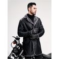 thumbnail image 2 of Men's Casual Warm PU Leather Jacket, Chic Fleece Lined Blazer Biker Jacket For Fall Winter Business, 2 of 5