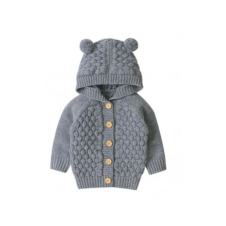 

VIKING GLORY Toddler Girls Kids Baby Sweater Hooded Knit Pullovers Cardigan Warm Coat Clothes