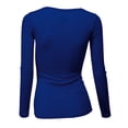 thumbnail image 3 of Doublju Women's Thermal Henley Long Sleeve Top with Plus Size, 3 of 4
