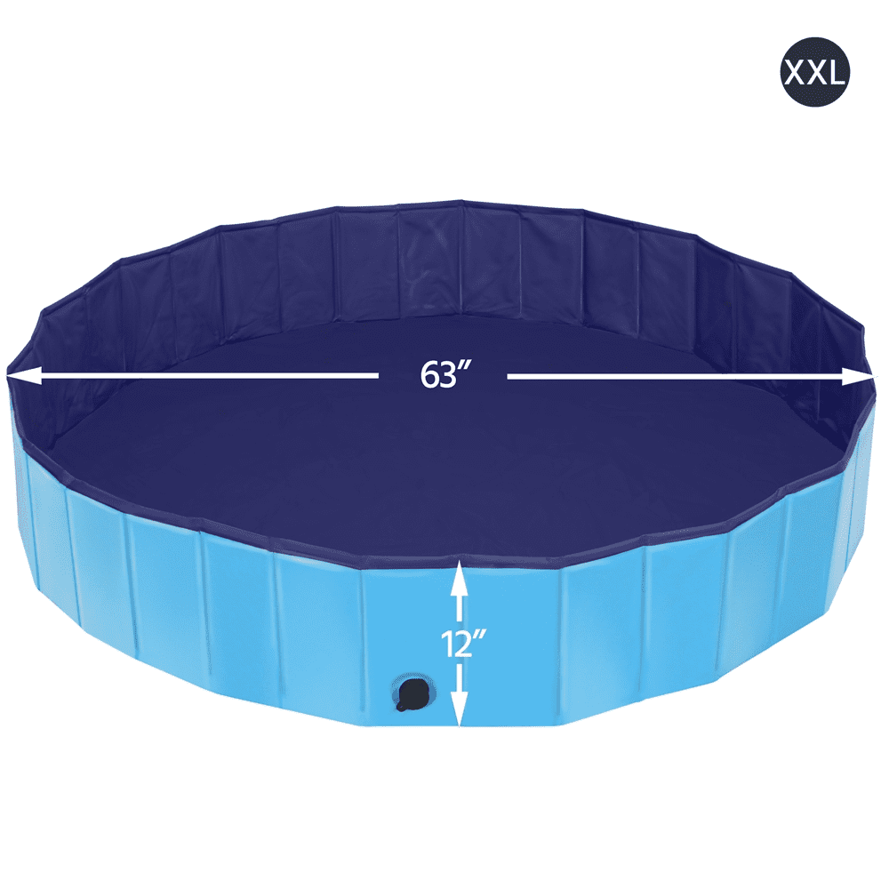 Renwick 63" Foldable Pet Swimming Pool Wash Tub, Blue