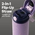 thumbnail image 2 of TAL 24oz Stainless Steel 2-in-1 Straw and Chug Water Bottle with Push Lid, Purple Flowers, 2 of 11