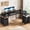 65"Black, variant on Satifur 65 Inch Reversible L Shaped Computer Desk with LED Lights & Outlets, Office Desk with 3 Drawers & 1 File Cabinet, Rustic Brown