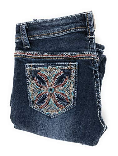 Nickannys Little Girls Bootcut Fashion Jeans w/Embellished Bling Embroidered Pocket 
