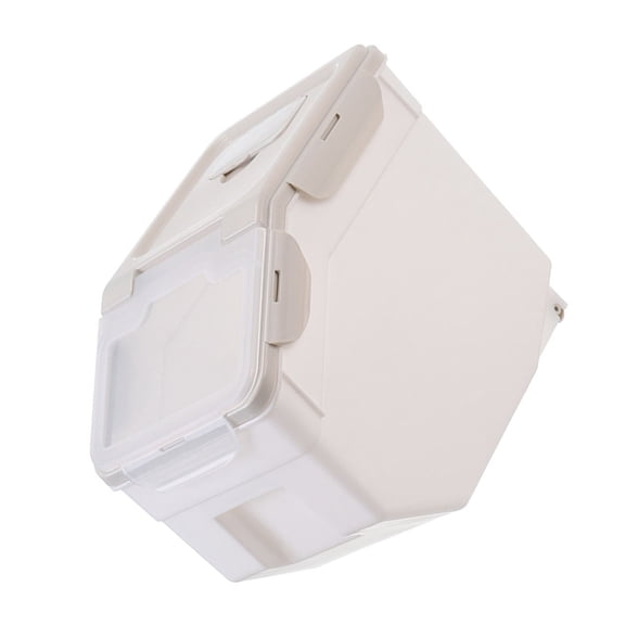 HAMPPLIES Portable Pet Food Storage Container, Dog Food Bin in Beige, Airtight and , 1 Set