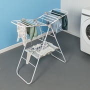 Honey-Can-Do Folding Steel Narrow Gullwing Clothes Drying Rack, White