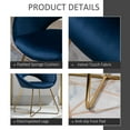 thumbnail image 4 of HOMCOM Modern Accent Chair Velvet Upholstered Chair w/ Golden Base Legs, Blue, 4 of 8